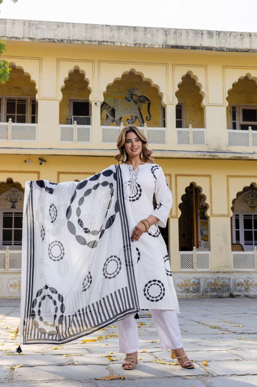 Awesome stylish soft cotton suit with Mul lining