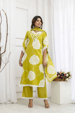 Stylish super elegant cotton suit set with lace detailing
