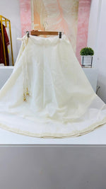 Chanderi silk lining skirt in white