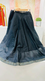 Chanderi silk lining skirt in black colour