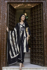 Pure cotton stylish neck and with tie up style gorgeous cotton suit