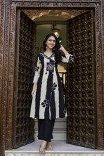 Pure cotton stylish neck and with tie up style gorgeous cotton suit