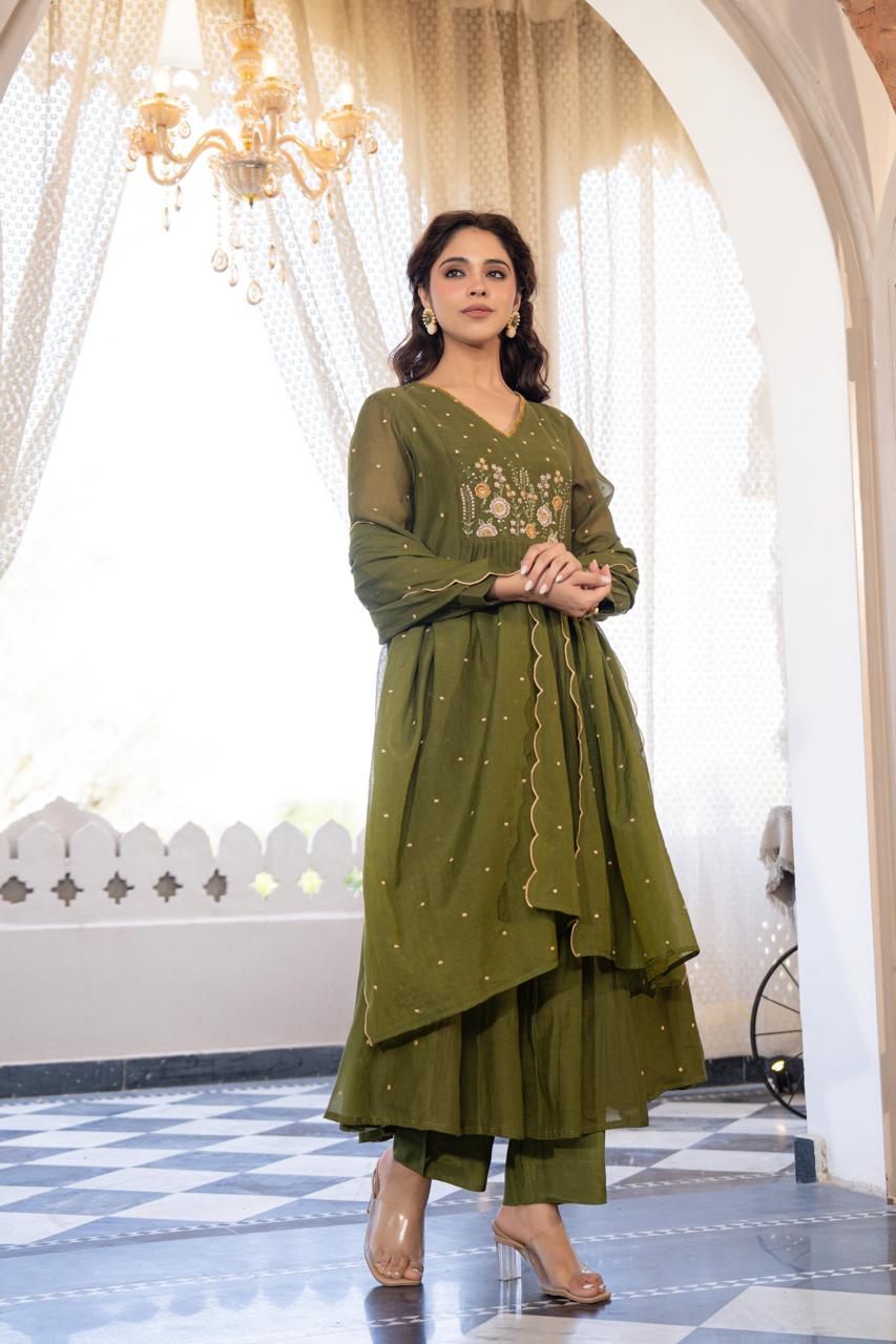 Super pretty embroidered Mul Chanderi