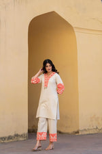 Wow wow flex cotton designer kurta pant in rust