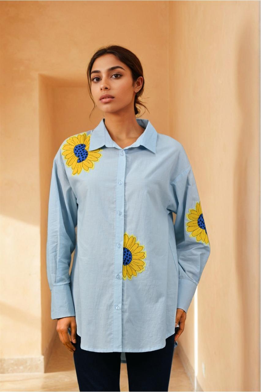 Premium cotton appliqué work shirt