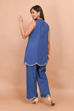 Smart sleeveless embroidered co ord set slight slim fit Smart sleeveless embroidered co ord set slight slim fit