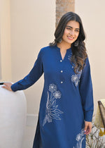 Smart embroidered cotton kurta pant