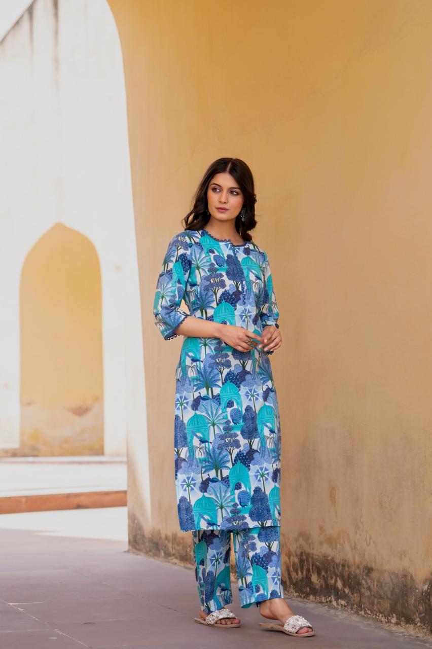 Smart cotton Plazo set