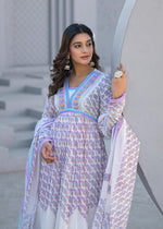 Premium gown with lining and dupatta in blue