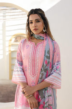 Cotton lace detailing suit set in pink