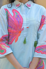 Smart cotton butterfly digital printed co ord set in green