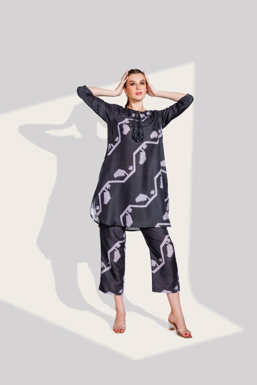 Mul silk digital printed co ord