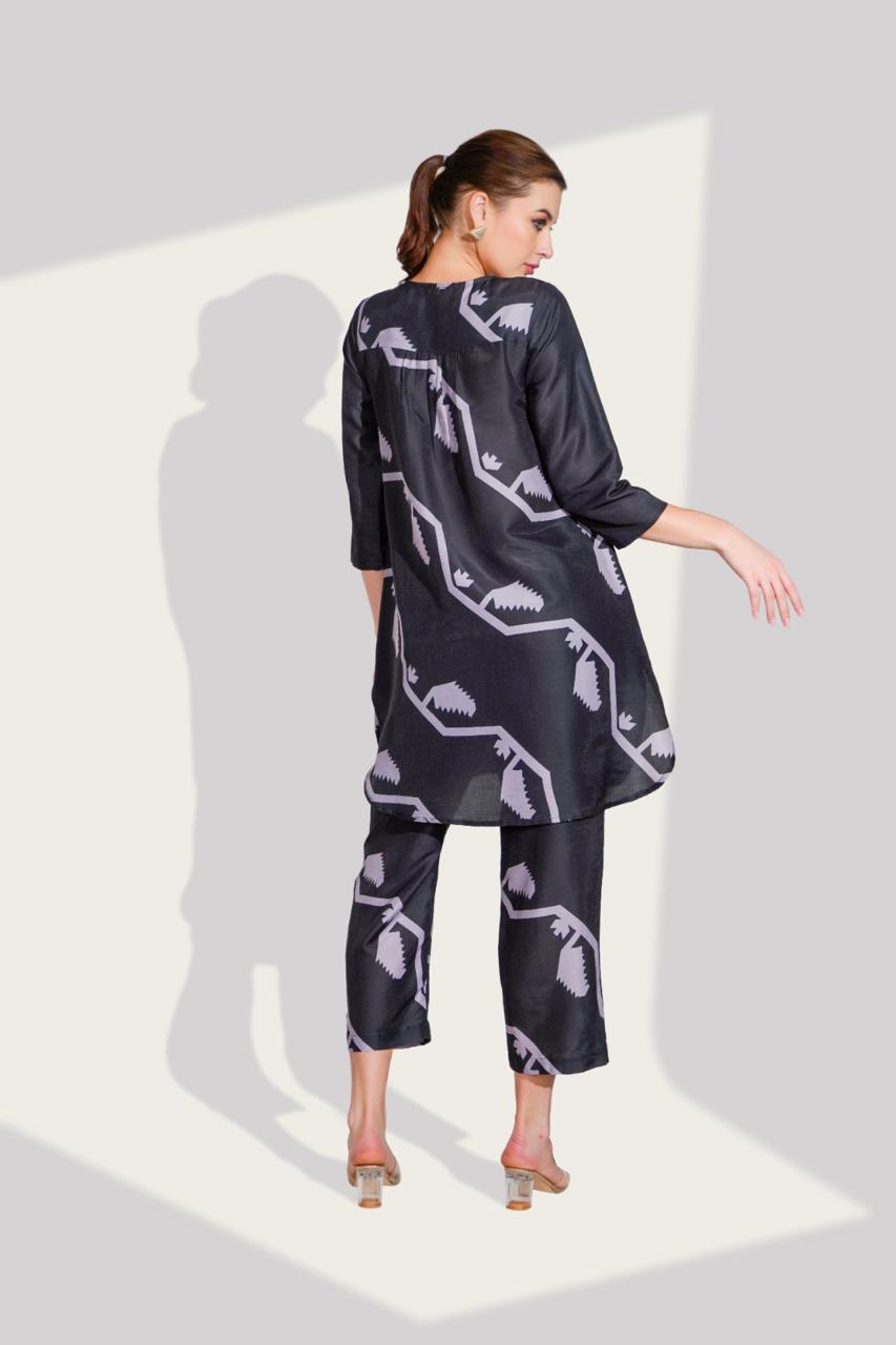 Mul silk digital printed co ord