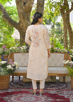 Gorgeous almond colour embroidered suit set
