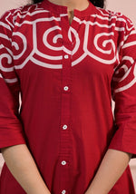 Wow red colour digital printed co ord set