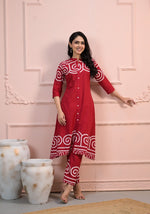 Wow red colour digital printed co ord set