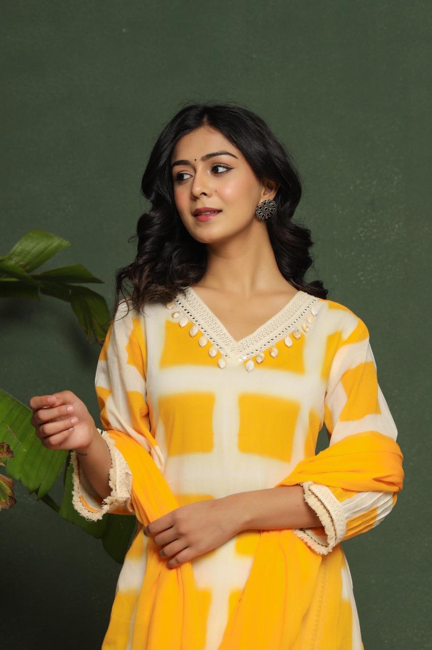 Designer cotton shell detailing suit set