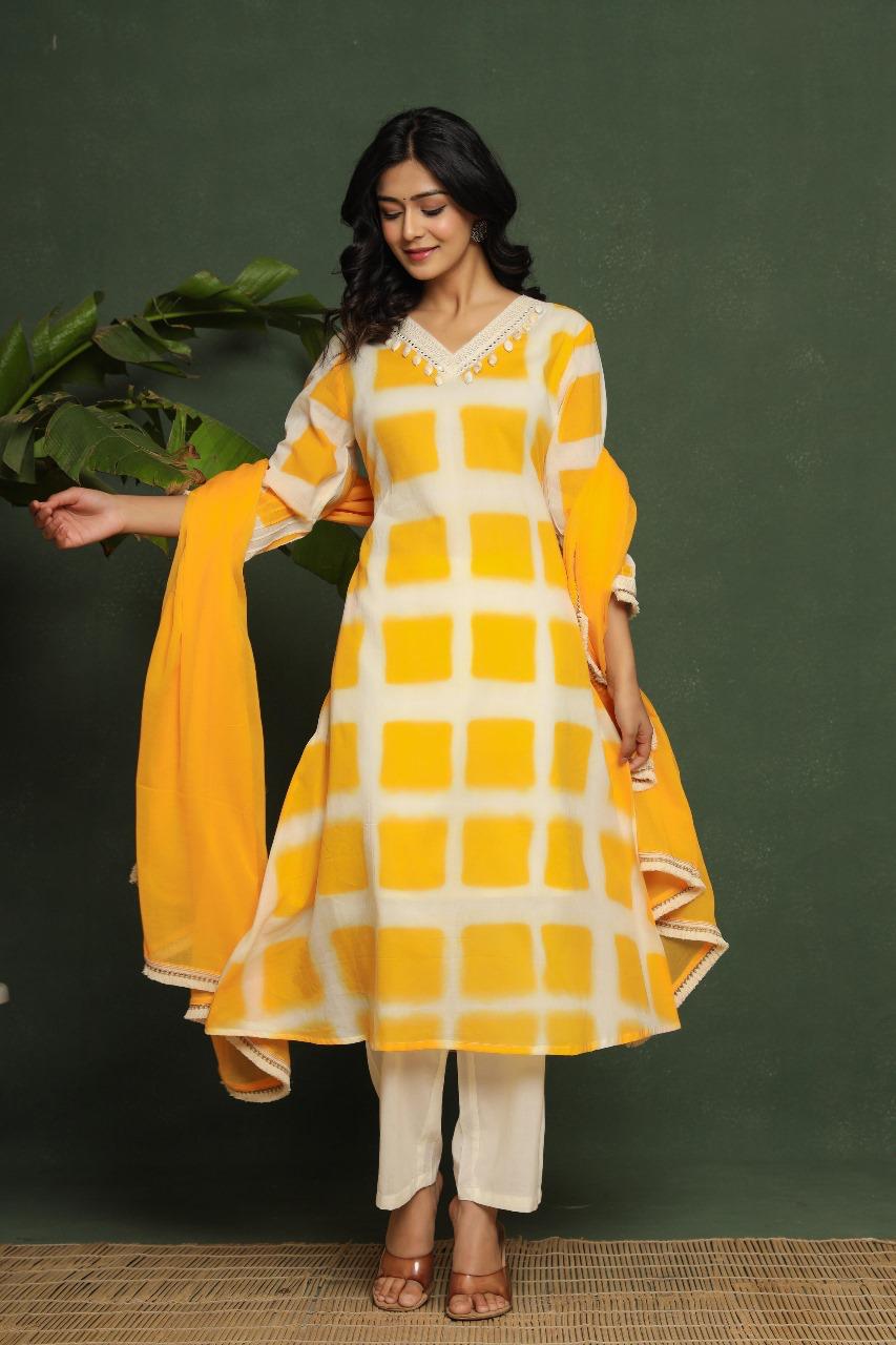 Designer cotton shell detailing suit set