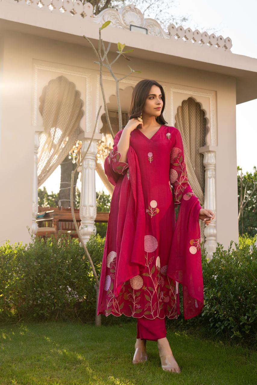 Super pretty embroidered Mul Chanderi