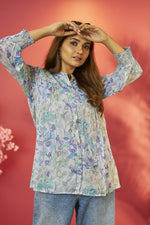 Pretty pretty shiffon short top in blue