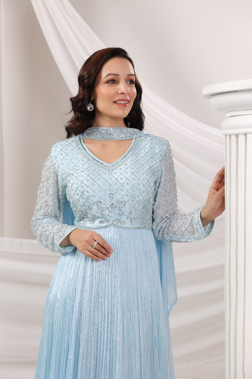 Stunning embellished chinon gown