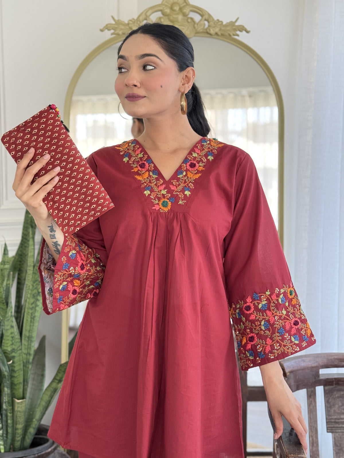 Pretty pretty cotton embroidered co ord set