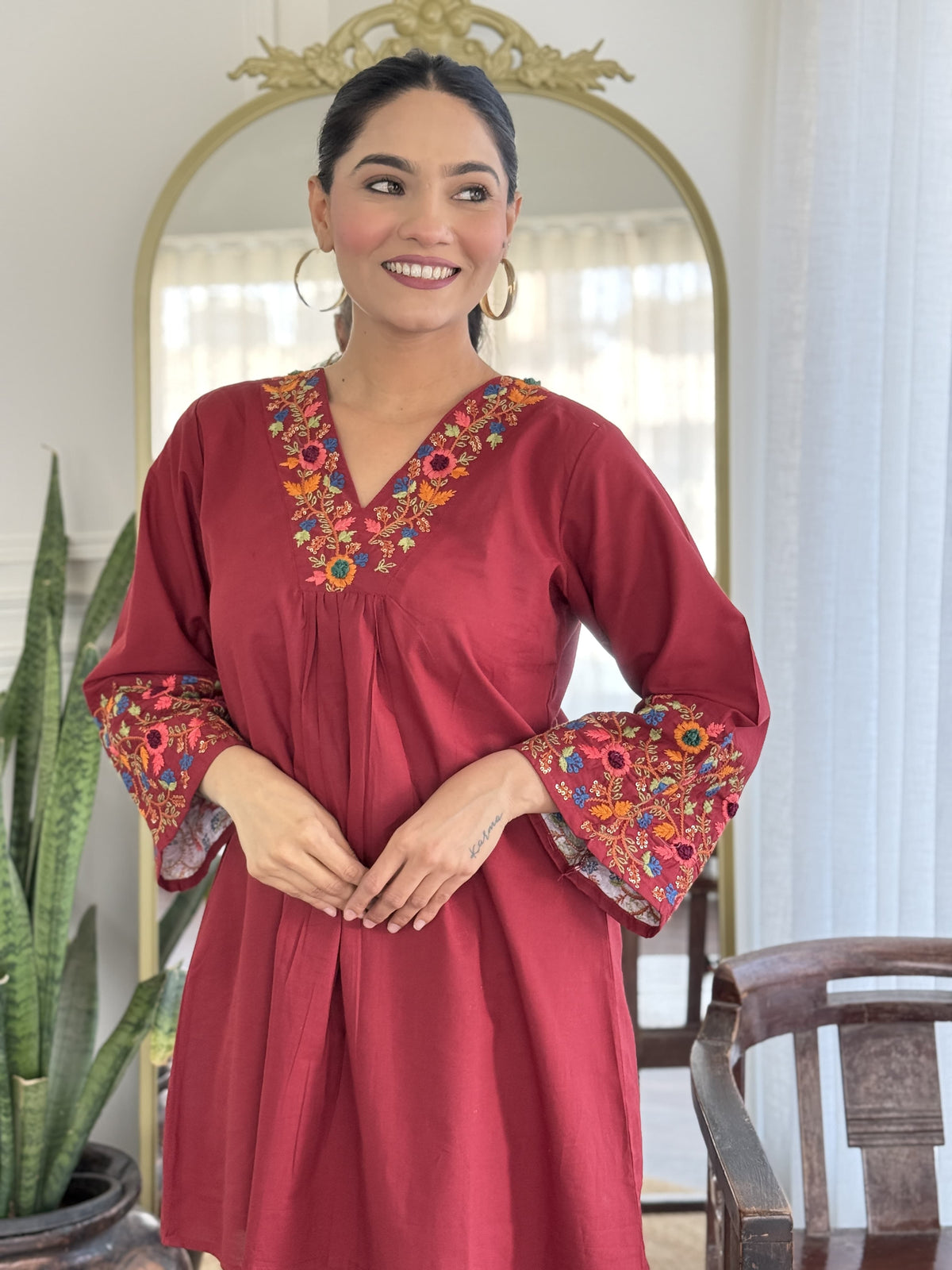 Pretty pretty cotton embroidered co ord set