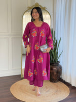 Stylish fully embroidered kurta pant