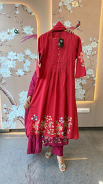 Restocked the best seller pure cotton full suit set in red