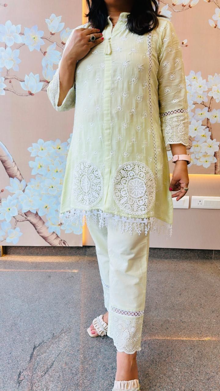 Pretty Shifli lining co ord set in green