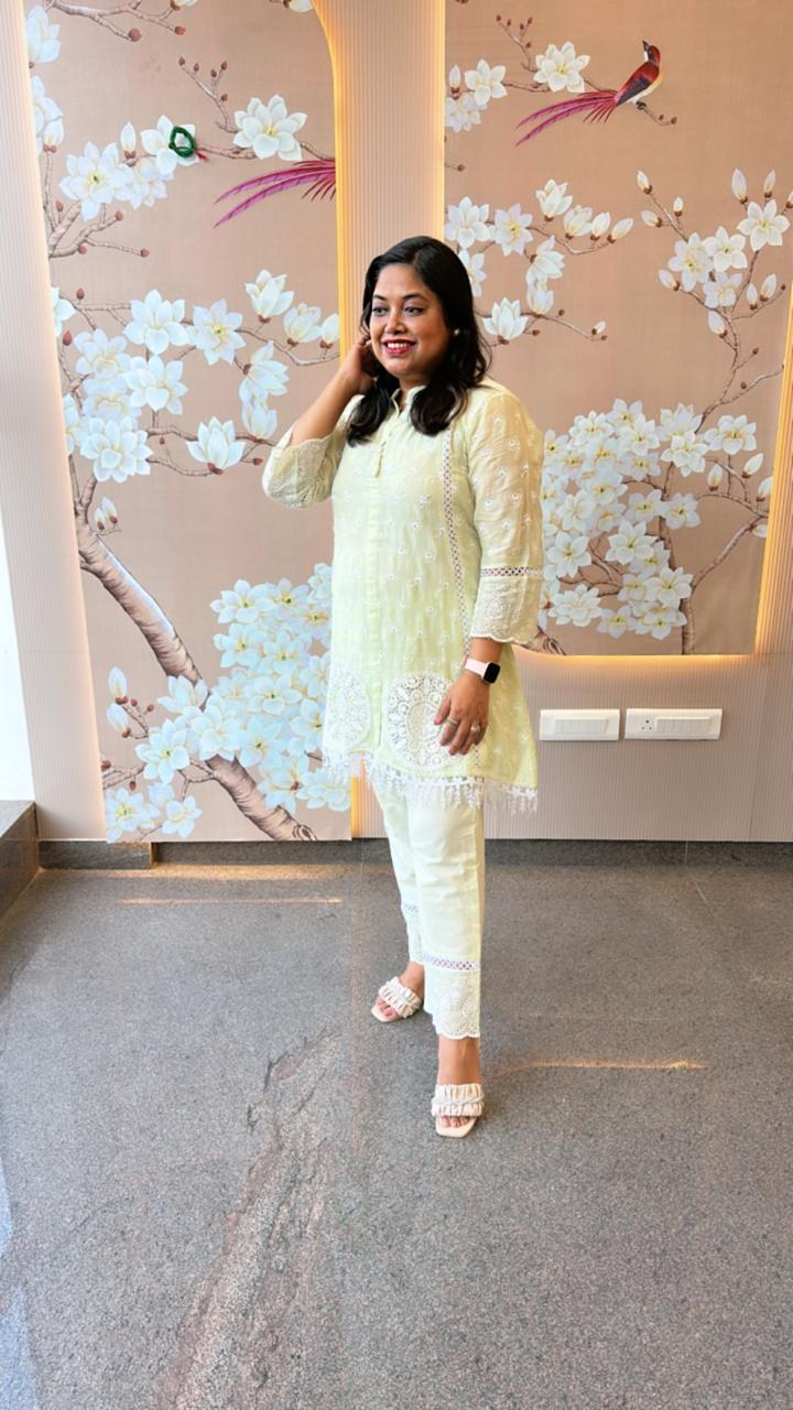 Pretty Shifli lining co ord set in green