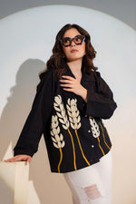 Loose fit digital printed shirt in black