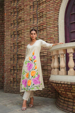 Weaved cotton brush painted co ord set