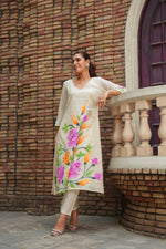 Weaved cotton brush painted co ord set