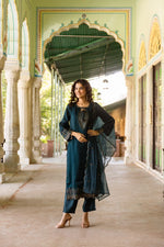 Extremely elegant n soft silk suit paired with organza dupatta