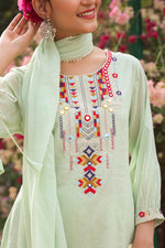 Premium green Mul cotton lining suit set