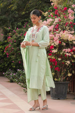 Premium green Mul cotton lining suit set