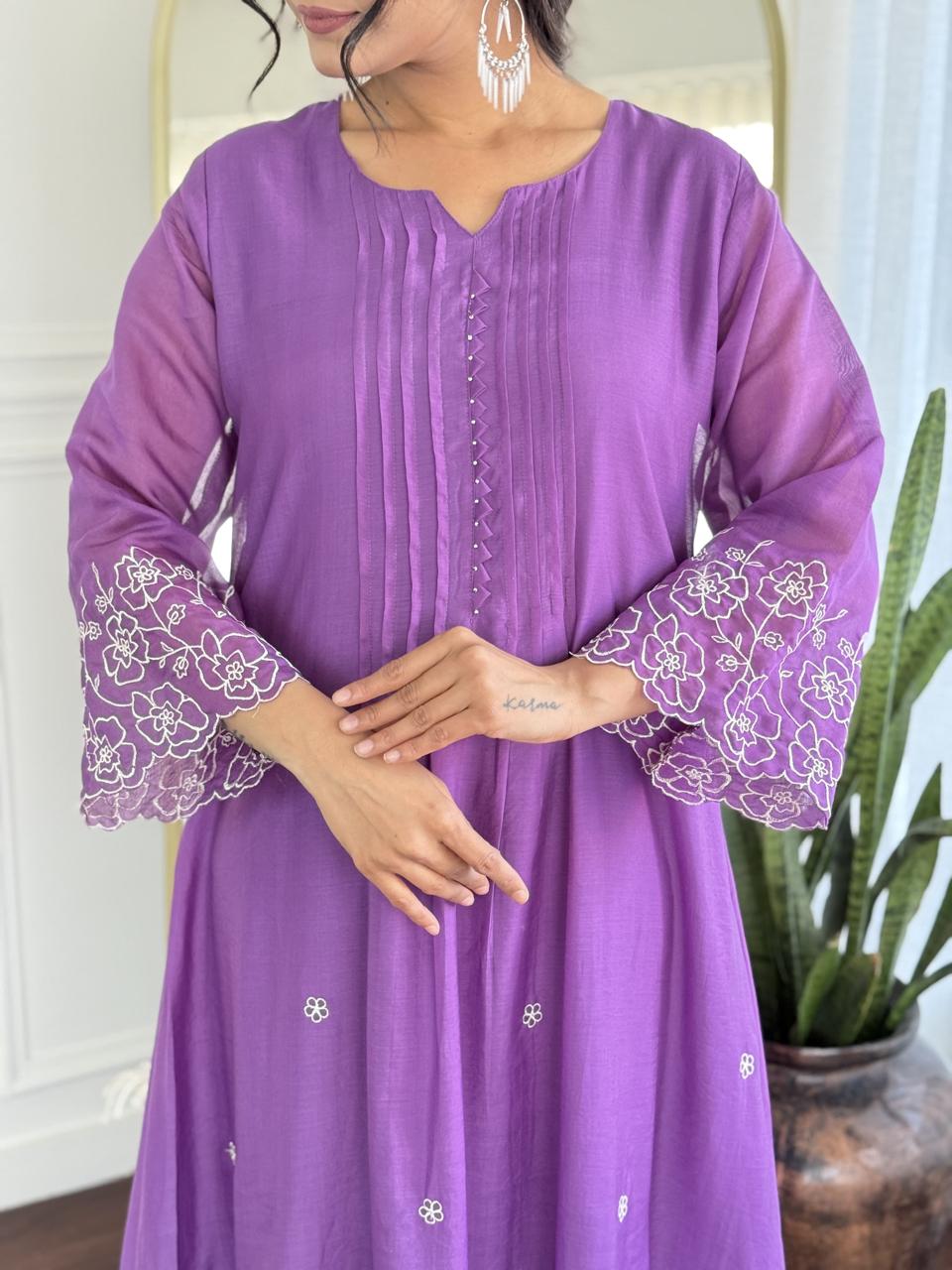 Fully embroidered Mul Chanderi