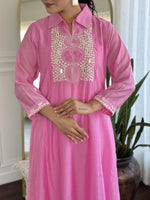 Fully embroidered stylish Mul Chanderi