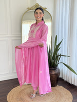 Fully embroidered stylish Mul Chanderi