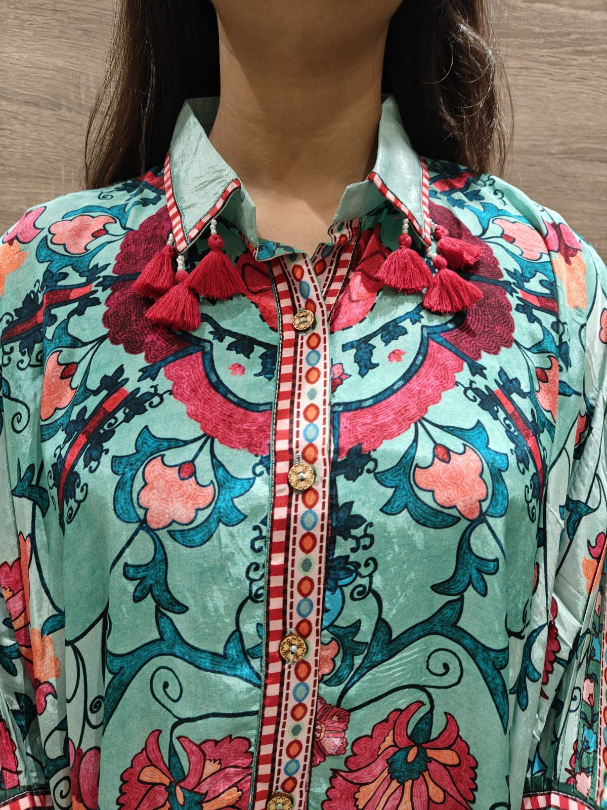 Pure crepe party wear co ord set in blue