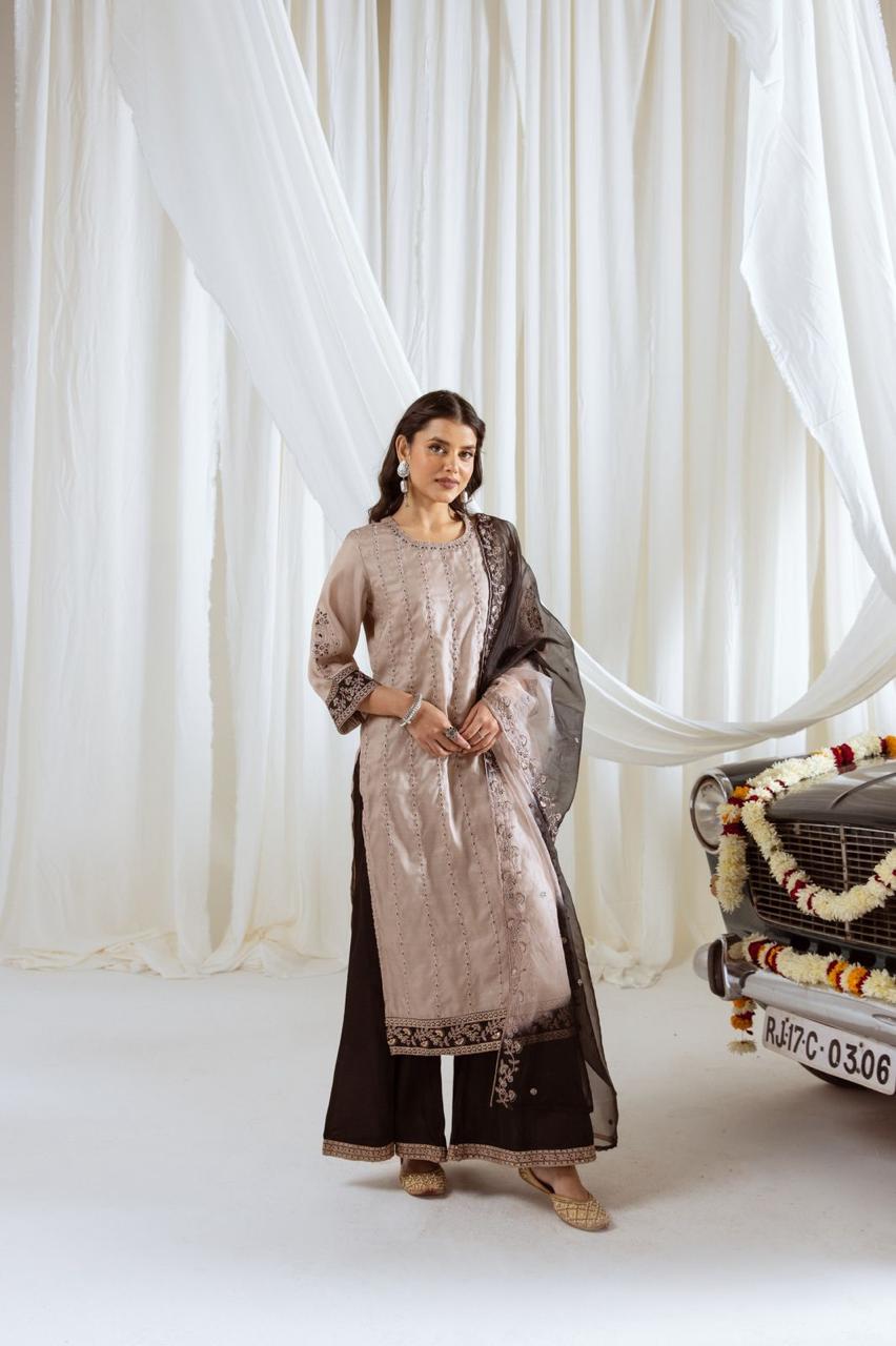 Beautiful silk sharara set