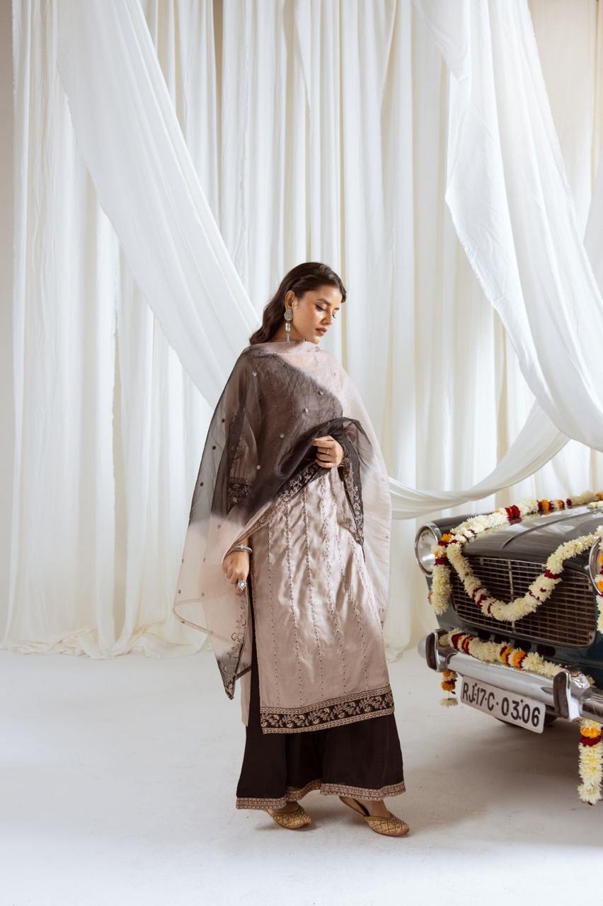 Beautiful silk sharara set