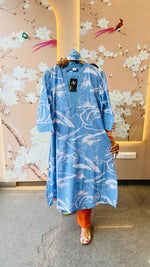 Powder blue suit set in pure cotton