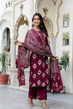 Beautiful Ikkat printed cotton suit set