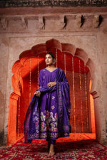Beautiful n stylish cotton Anarkali in purple