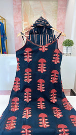 Batik adjustable noodle strap cotton suit in blue