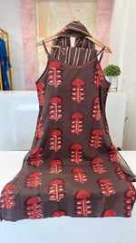 Batik adjustable noodle strap cotton suit