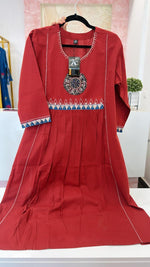 Pretty pretty red cotton kurta