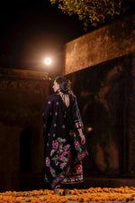 Beautiful n stylish cotton Anarkali in black